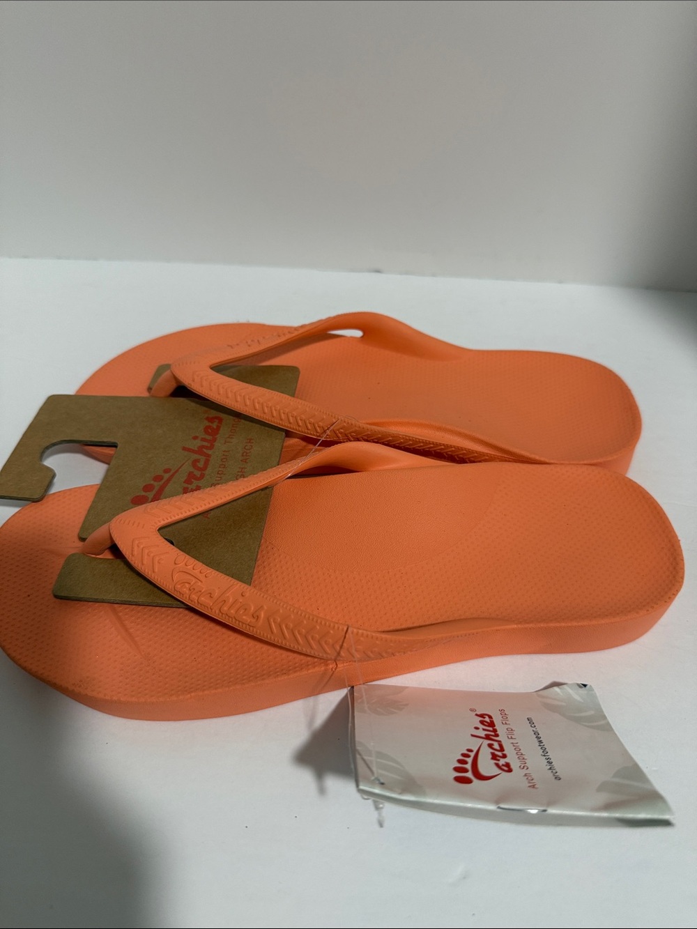Archie’s Flip Flops - Coral Orange US Women’s Size 9 - Picture 2 of 5